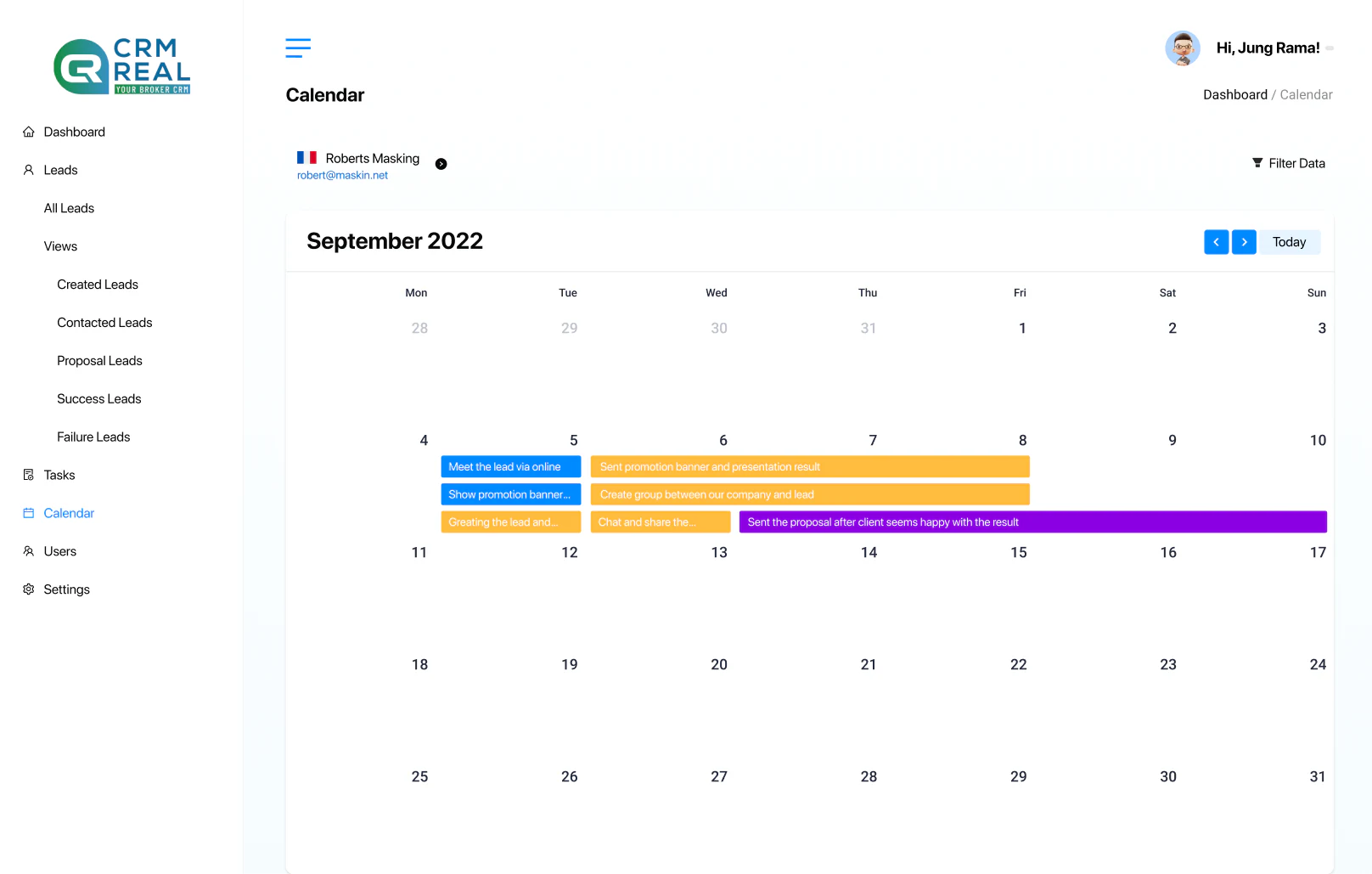 CRM Real — Calendar