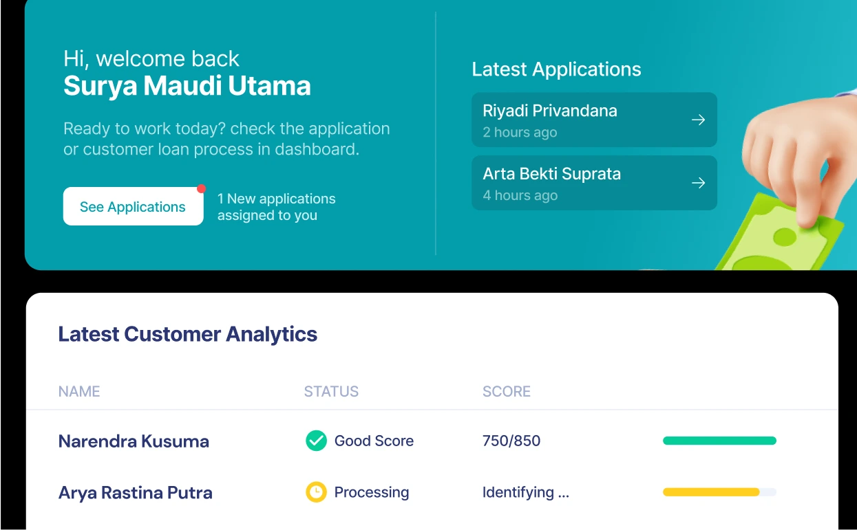 Loan origination dashboard