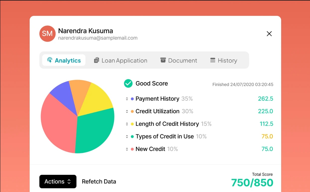 Loan analysis view