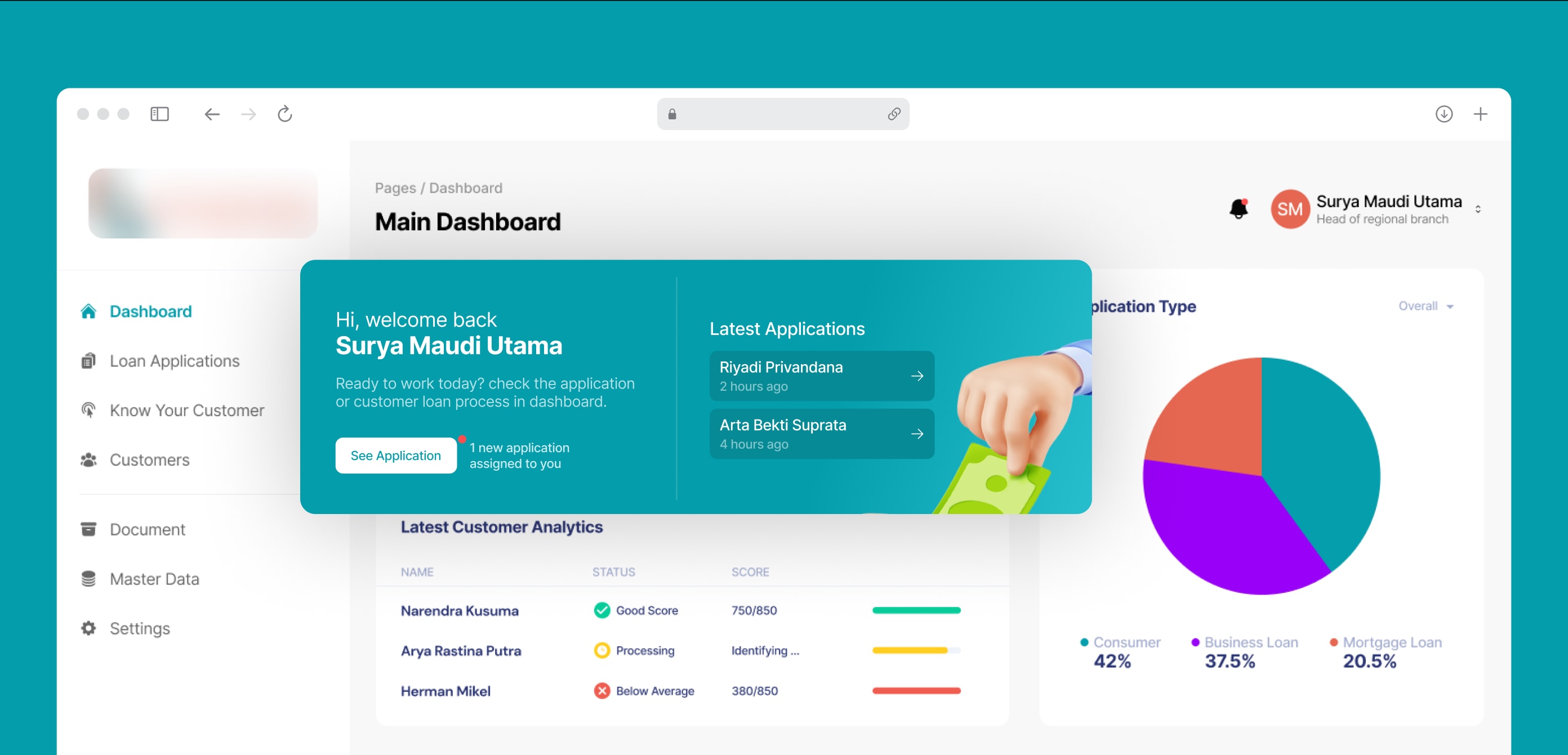 Loan origination system interface