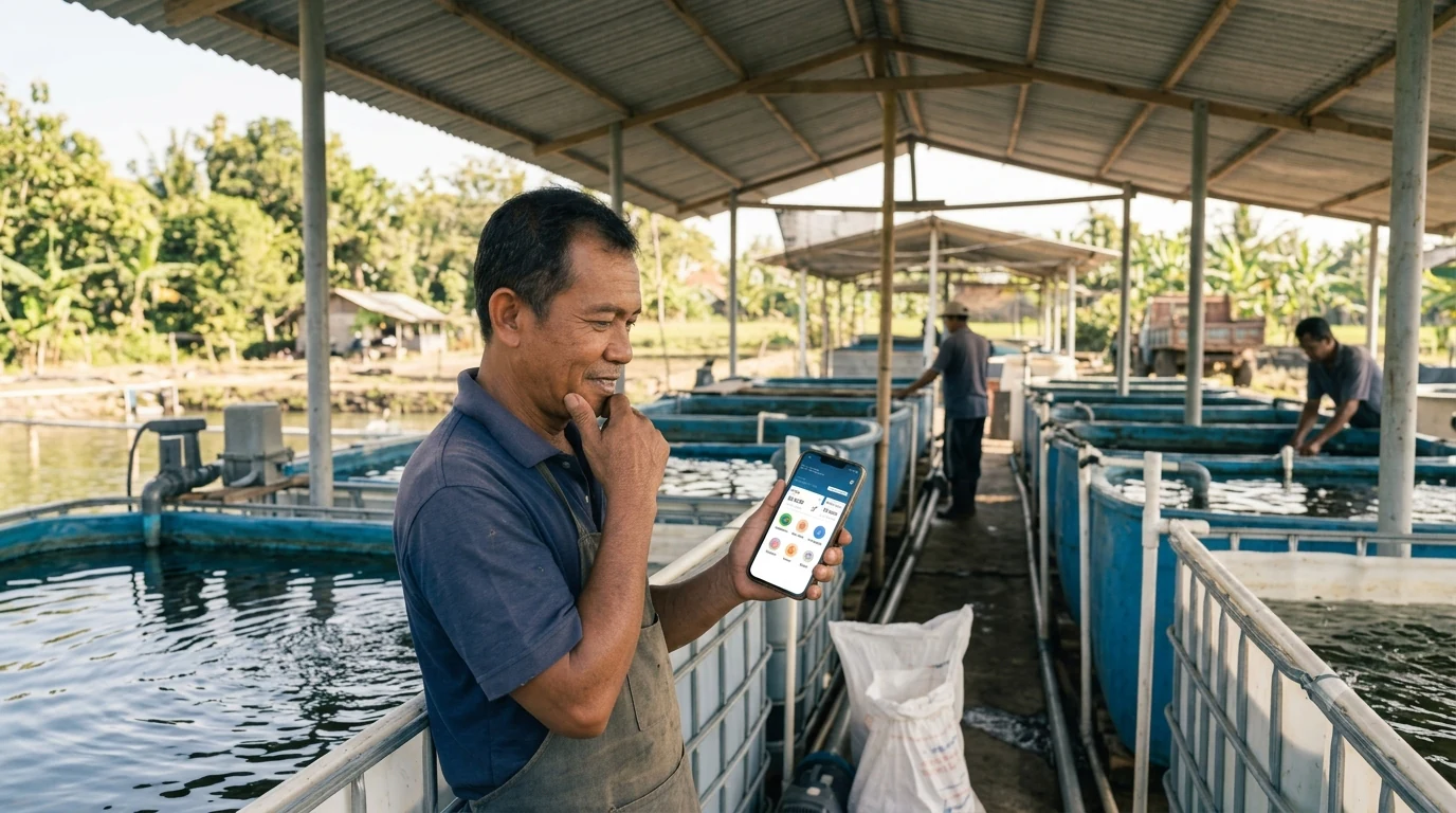 Farmer with the app